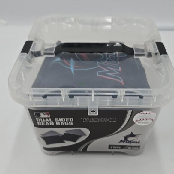 Miami MLB Marlins Corn Hole Bean Bags (SET OF 4) with Case - Picture 3 of 7